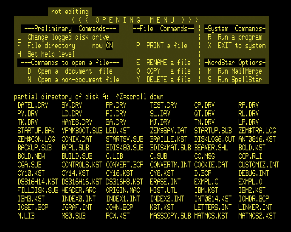 Patching WordStar for use with a VT-100 Terminal